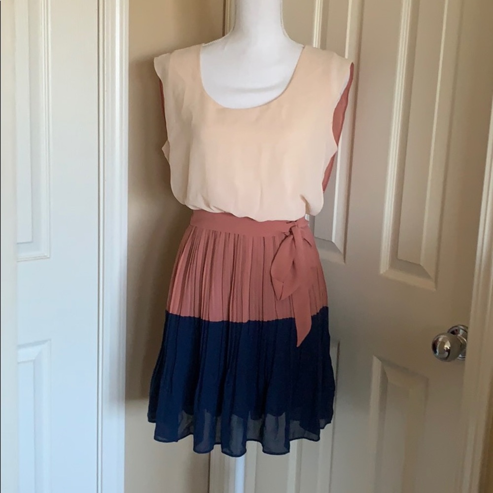 Colorblock pleated Dress